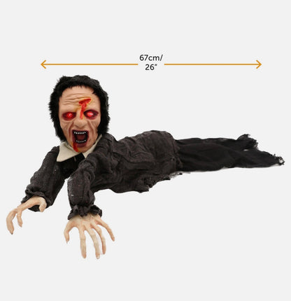 Crawling Zombie Light up Moving With Sound Halloween Decoration Party Prop Decor