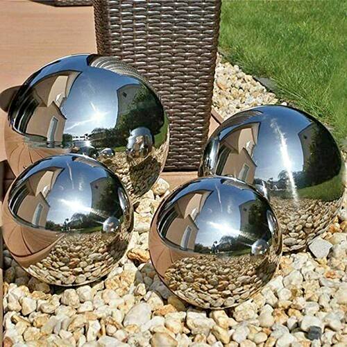 Garden Stainless Steel Gazing Balls Ball Globes Floating Pond Balls (Set of 4)