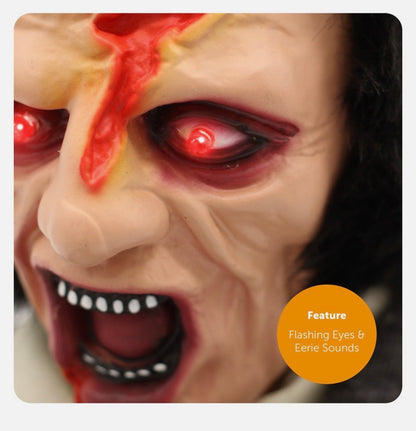 Crawling Zombie Light up Moving With Sound Halloween Decoration Party Prop Decor